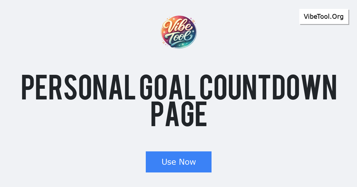 Personal Goal Countdown Page