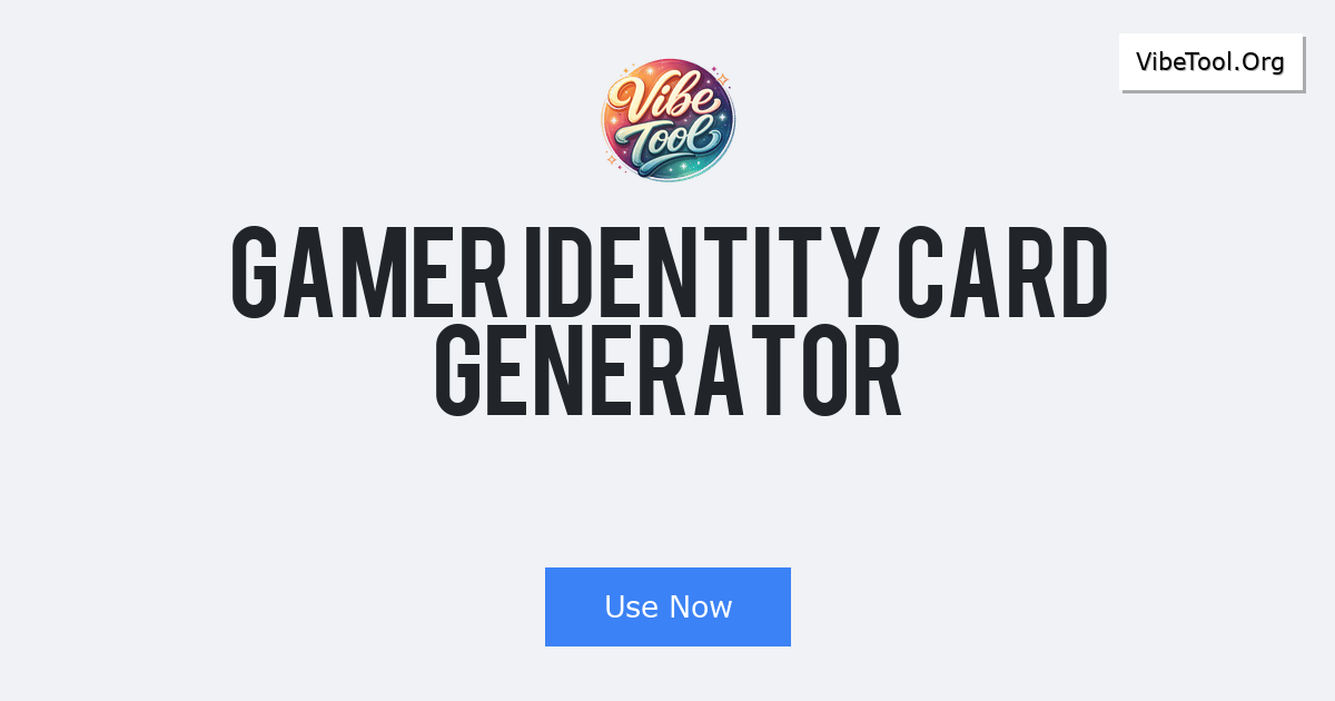 Gamer Identity Card Generator