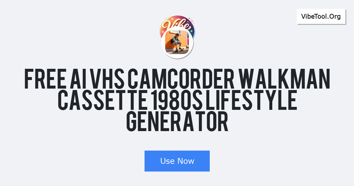 Free AI VHS Camcorder Walkman Cassette 1980s Lifestyle Generator