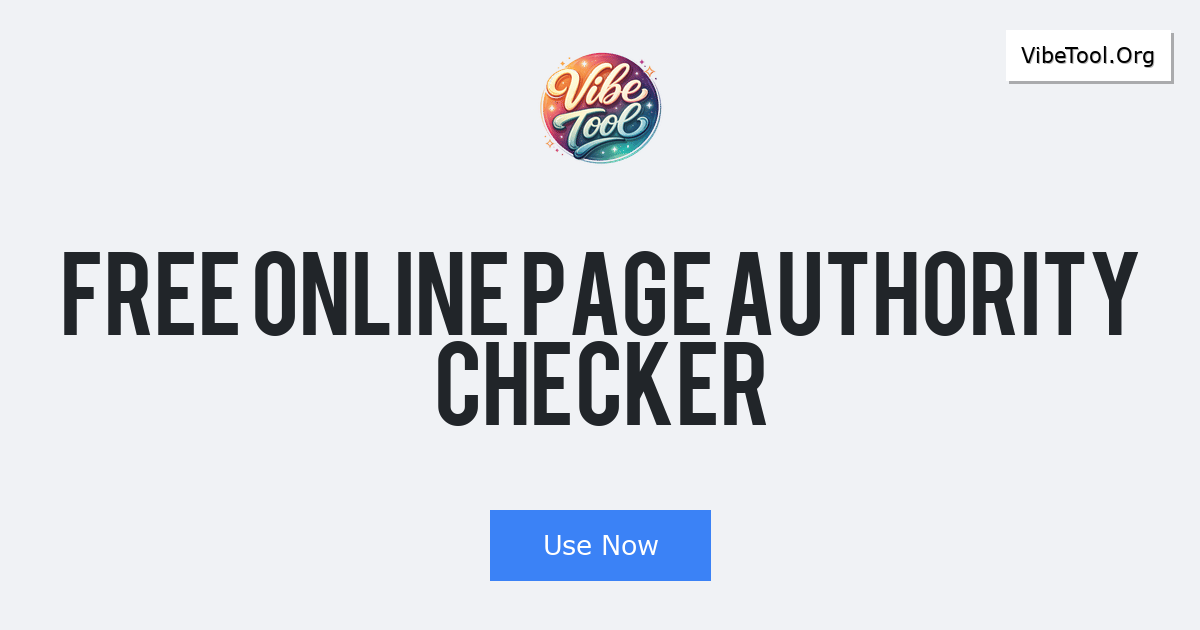 Free Online Page Authority Checker
