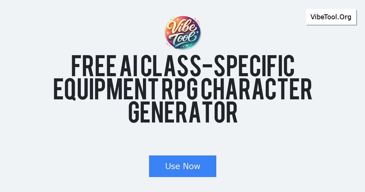 Free AI Class-Specific Equipment RPG Character Generator