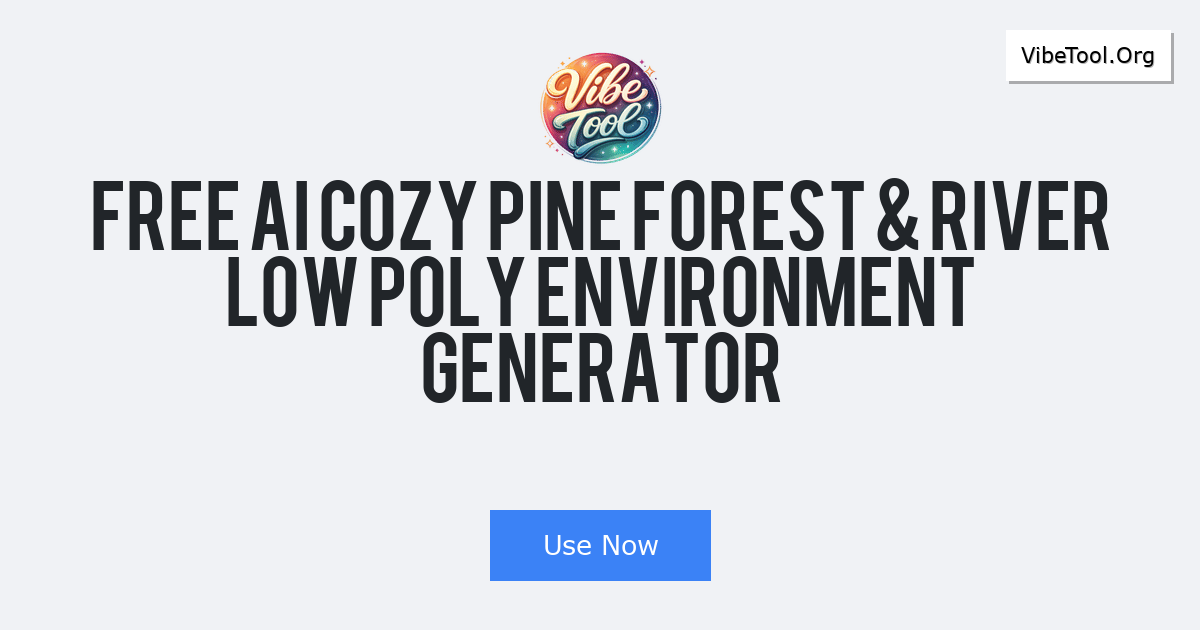 Free AI Cozy Pine Forest & River Low Poly Environment Generator