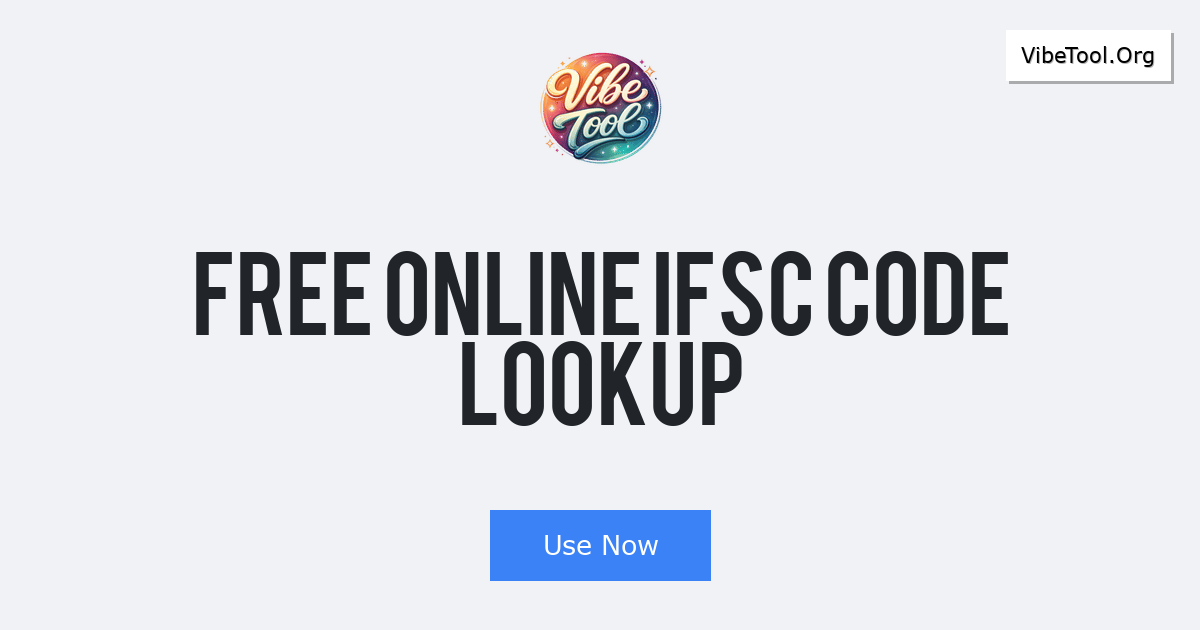 Free Online IFSC Code Lookup